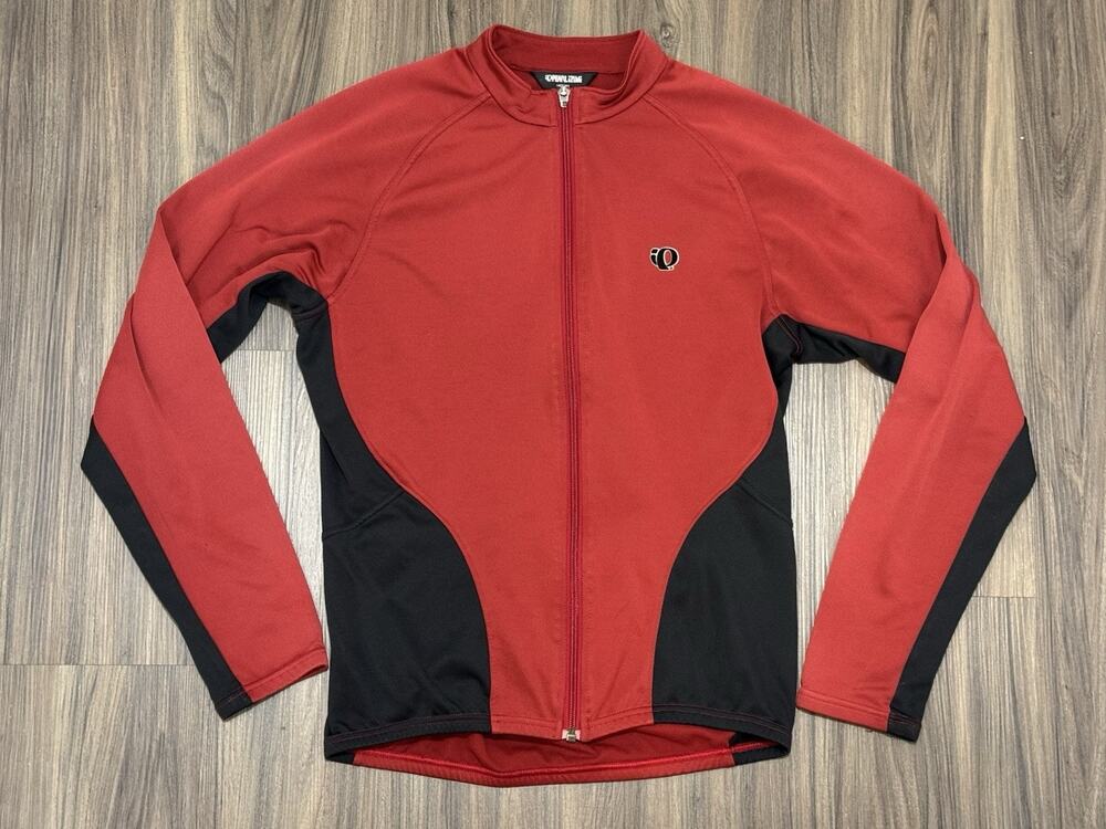 Pearl iZUMi Red Black Full Zip Cycling Jacket with Pockets - Men's Size M